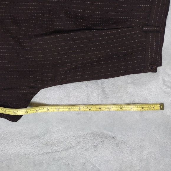 Striped Trousers Pants Women's Career Halter Brown Cream Size 12 Pant - Picture 12 of 14